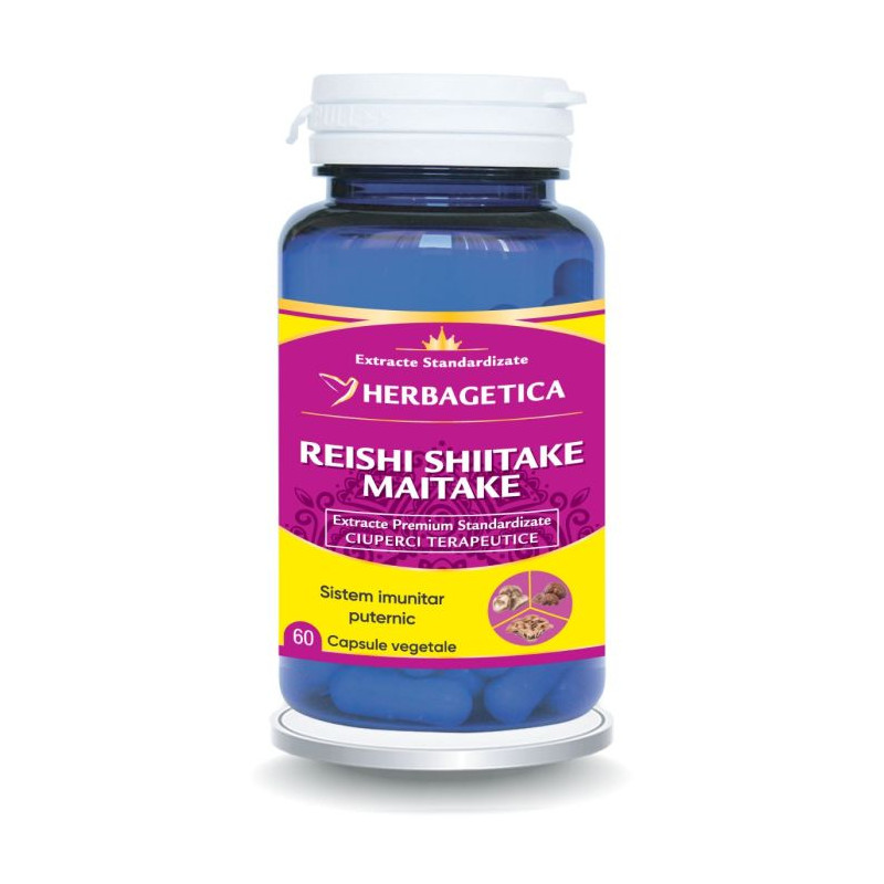 Herbagetica Reishi Shiitake Maitake 60 kapszula