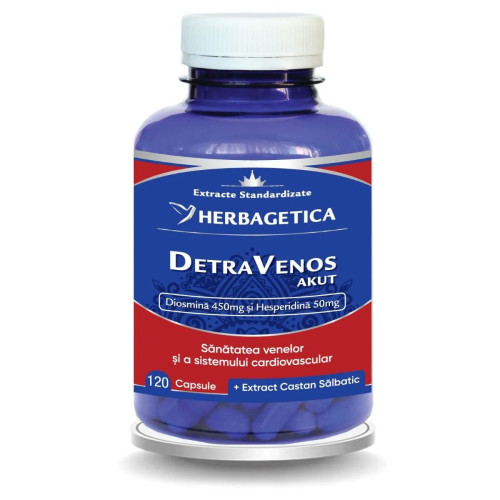 Herbagetica DetraVenos Akut, 120 capsule