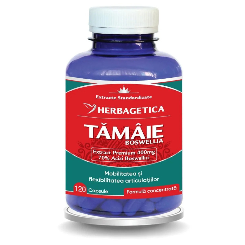 Herbagetica Tămâie – Boswellia Serrata, 120 capsule