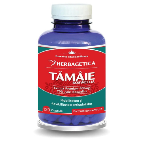 Herbagetica Tămâie – Boswellia Serrata, 120 capsule