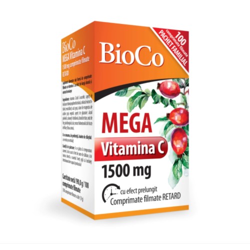 BioCo Mega C-vitamin 1500 mg, 100 db.