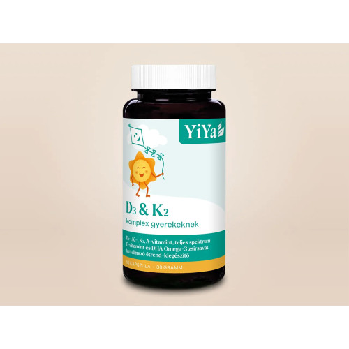 YiYa D3 K2 + Omega-3 complex pentru copii, 60 capsule