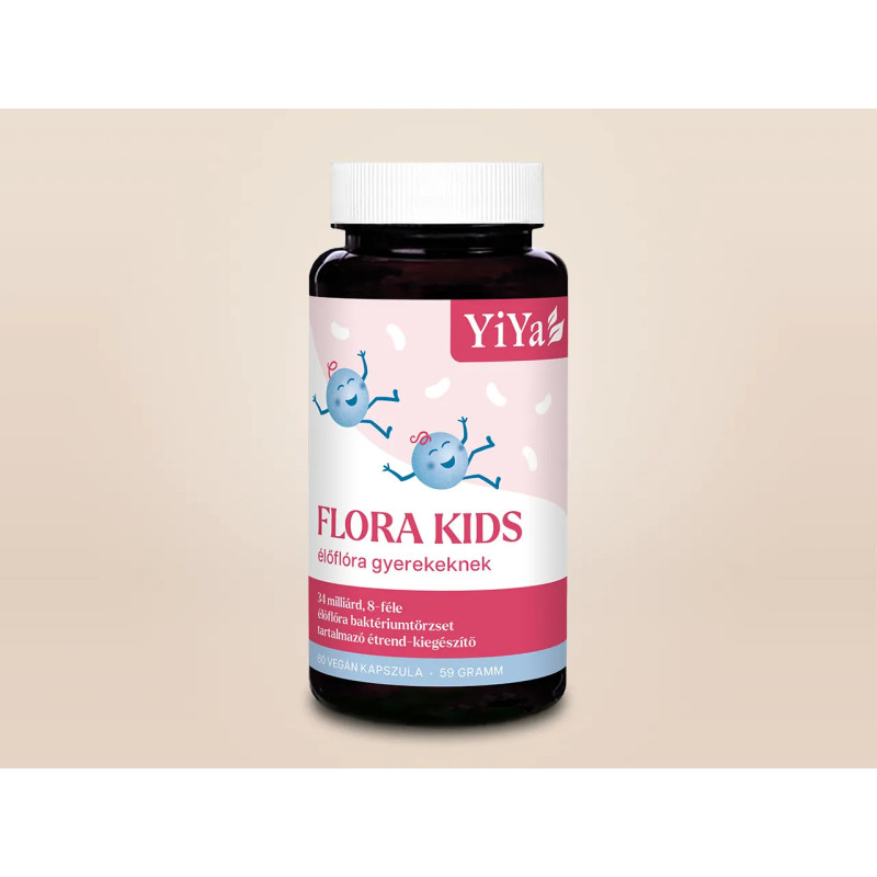 YiYa Flora KIDs élőflóra gyerekeknek, 60 kapszula - 34 milliárd aktív élőcsíraszám  8-féle baktériumtörzzsel!