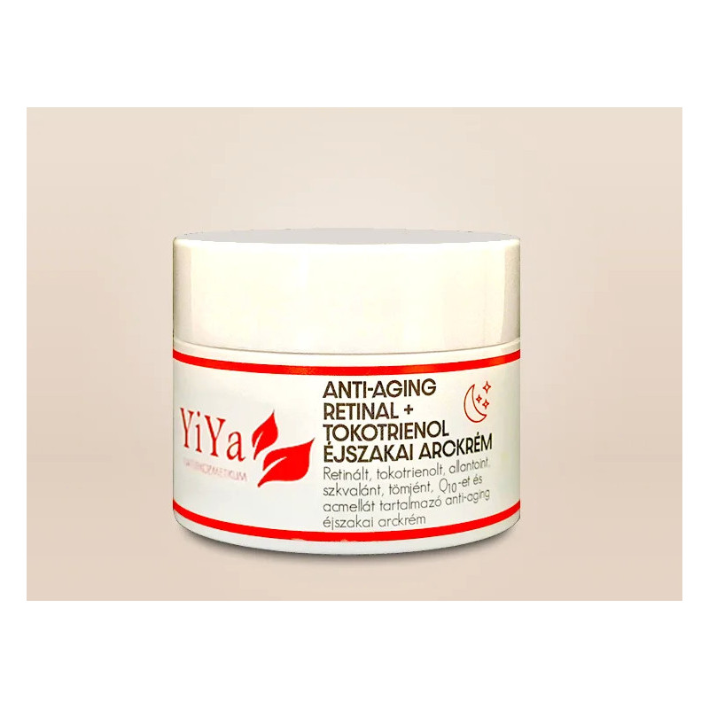 YiYa Retinal + Tokotrienol Creme de Față, 50 ml – cu ingrediente naturale anti-rid și de încetinire a îmbătrânirii!