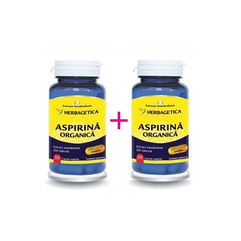 HERBAGETICA, ASPIRINA ORGANICA, 30+30 capsule vegetale