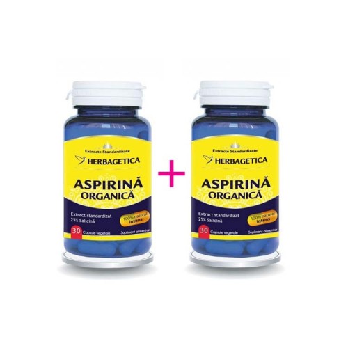 HERBAGETICA, ASPIRINA ORGANICA, 30+30 capsule vegetale
