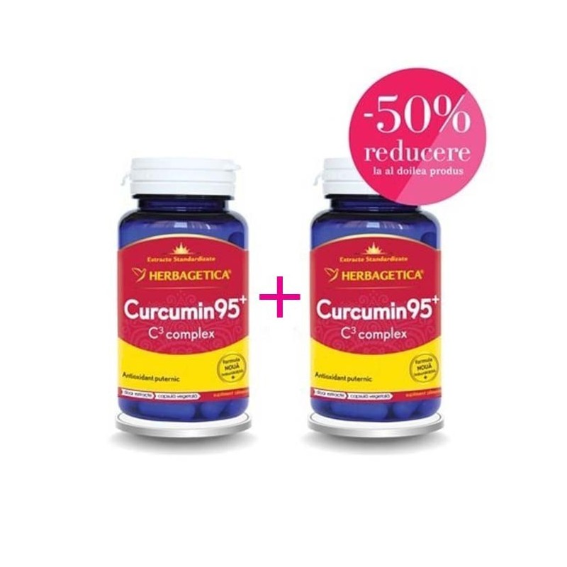 HERBAGETICA, Curcumin95+ C3 complex, 30+30 capsule vegetale