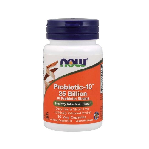 NOW FOOD, Probiotic-10 25 Billion, complex de probiotice 50 capsule vegetale