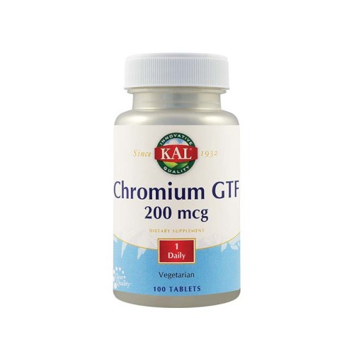 SECOM, Kal, Chromium GTF 200 mcg, Vegetarian, 100 tablete
